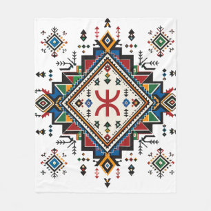 Marokkanische Amazigh Stickerei Fleece-Decke Tra Fleecedecke