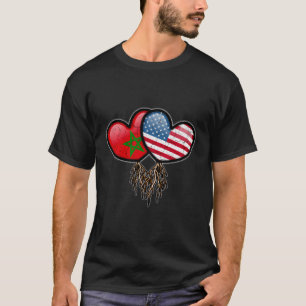 marokkanische amerikanische Fahnen im Innern von H T-Shirt
