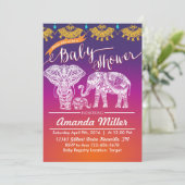 Marokkanische Babydusche - Indische Inspiration -  Einladung (Stehend Vorderseite)