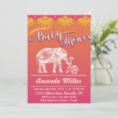 Marokkanische Babydusche - Indische Inspiration -  Einladung (Stehend Vorderseite)