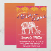 Marokkanische Babydusche - Indische Inspiration -  Einladung (Vorne/Hinten)