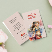 MAROKKANISCHE BELLENTANKER-WATERCOLOR-PINK VISITENKARTE