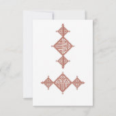 Marokkanische Berber-Muster-Hochzeitseinladung RSVP Karte (Rückseite)