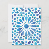 Marokkanische Blaue Fliesen Hochzeit mit mehreren RSVP Karte (Rückseite)