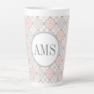 Marokkanische Blume Monogram Personalisiert Milchtasse