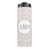 Marokkanische Blume Monogram Personalisiert Thermosbecher (Vorderseite)