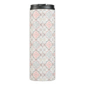 Marokkanische Blume Monogram Personalisiert Thermosbecher (Rückseite)