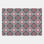 marokkanische Blumenzille, Korallenrosa, Grün, Sch Geschenkpapier Set (Vorderseite)