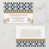 marokkanische Empfang-Einschließungskarte Navy Blu Begleitkarte (Vorne/Hinten)