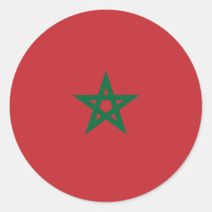marokkanische Flagge, Flagge Marokkos Runder Aufkleber