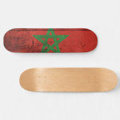 Marokkanische Flagge für altes Holzkörnchen Skateboard (Horizontal)