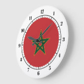 marokkanische Flagge Große Wanduhr (Winkel)