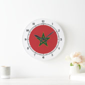 marokkanische Flagge Große Wanduhr (Zuhause)
