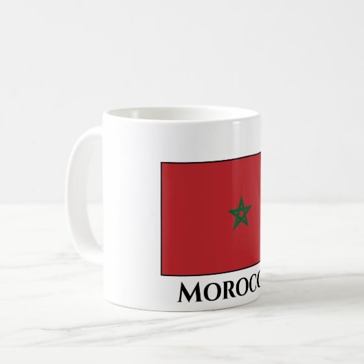 Marokkanische Flagge Kaffeetasse (Vorderseite Links)