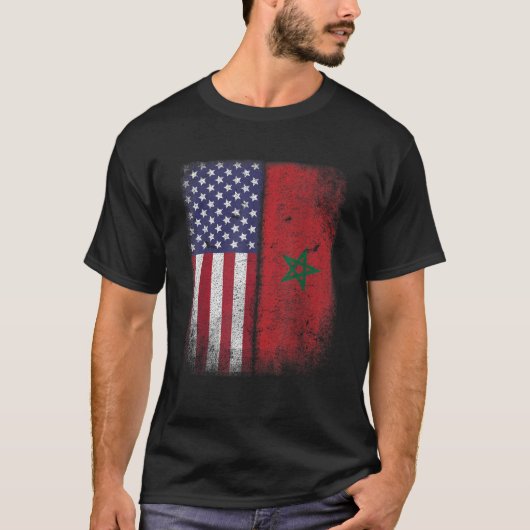 Marokkanische Flagge Marokko Amerika Geschenk T-Shirt (Vorderseite)