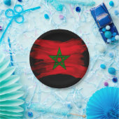 Marokkanische Flagge - Pinselstrich Pappteller (Party)