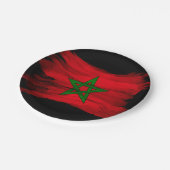 Marokkanische Flagge - Pinselstrich Pappteller (Schrägansicht)