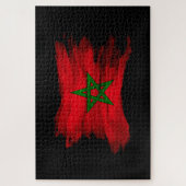 Marokkanische Flagge - Pinselstrich Puzzle (Vertikal)