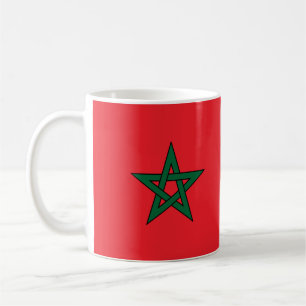 Marokkanische Flagge Roter Grüner Stern Becher Kaffeetasse
