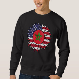 Marokkanische Flagge Sonnenblume Marokko USA Sweatshirt