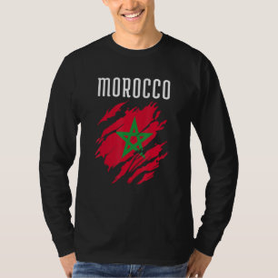 Marokkanische Flagge zur Unterstützung Marokkos - T-Shirt