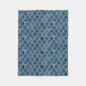 Marokkanische Fliese - Denim Fleecedecke (Vorderseite)