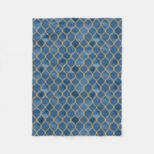 Marokkanische Fliese - Denim Fleecedecke (Vorderseite)