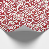 Marokkanische Fliese - dunkelrot und weiß Geschenkpapier (Ecke)