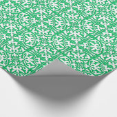 Marokkanische Fliese - Jadegrün und -WEISS Geschenkpapier (Ecke)