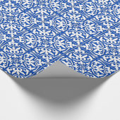 Marokkanische Fliese - Kobaltblau und -WEISS Geschenkpapier (Ecke)