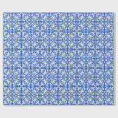 Marokkanische Fliese - Kobaltblau und -WEISS Geschenkpapier (Flach)