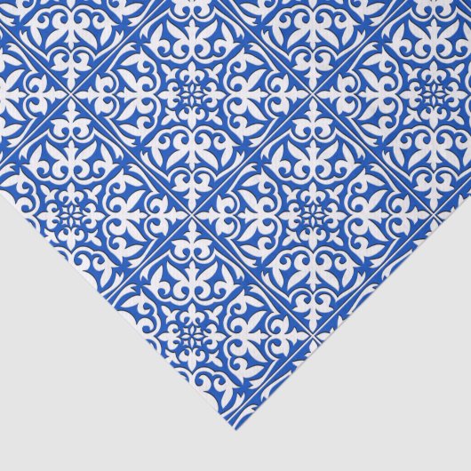 Marokkanische Fliese - Kobaltblau und -WEISS Seidenpapier (Ausschnitt)