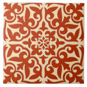 Marokkanische Fliese - korallenrote Orange und (Vorderseite)