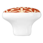 Marokkanische Fliese - korallenrote Orange und Keramikknauf (Seitenansicht)