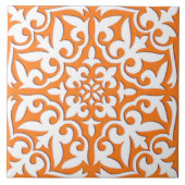 Marokkanische Fliese - korallenrotes Orange und (Vorderseite)