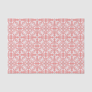 Marokkanische Fliese - korallenrotes rosa und Weiß Seidenpapier