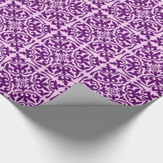 Marokkanische Fliese - lila und Orchidee Geschenkpapier (Ecke)