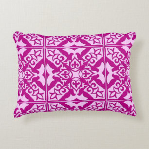 Marokkanische Fliese - Magenta und Pink Zierkissen