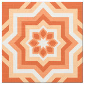 Marokkanische Fliese, Mandarine und Hellorangees Stoff (Nahaufnahme)