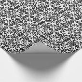 Marokkanische Fliese - Schwarzes mit weißem Geschenkpapier (Ecke)
