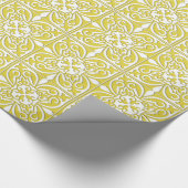 Marokkanische Fliese - Senfgelb und -WEISS Geschenkpapier (Ecke)