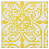 Marokkanische Fliese - Senfgelb und -WEISS Stoff (Nahaufnahme)