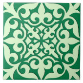 Marokkanische Fliese - Smaragd- und hellgrün (Vorderseite)