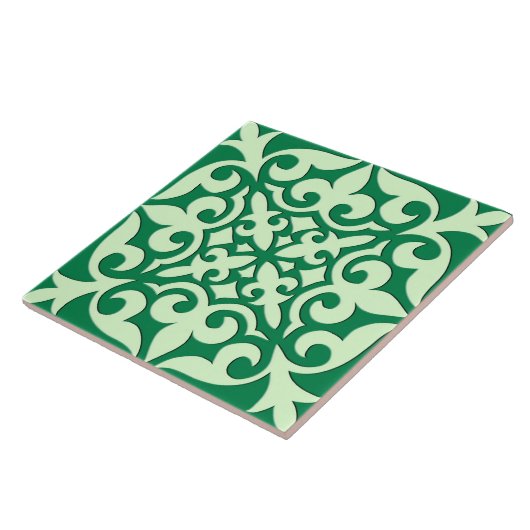Marokkanische Fliese - Smaragd- und hellgrün (Seite)