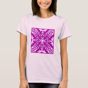 Marokkanische Fliese - tiefe Orchidee und Rosa T-Shirt