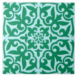 Marokkanische Fliese - Türkis und Aqua<br><div class="desc">Marokkanisches inspiriertes Fliesenmuster mit einem Polier,  Keramikblick - Türkis/Pfau mit einem hellen Aquahintergrund</div>