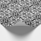 Marokkanische Fliese - Weiß mit schwarzem Geschenkpapier (Ecke)