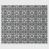 Marokkanische Fliese - Weiß mit schwarzem Geschenkpapier (Flach)