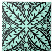 Marokkanische Fliesen - Aqua blau und schwarz (Vorderseite)