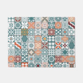 marokkanische Fliesen - blau und braun Fußmatte (Vorderseite)